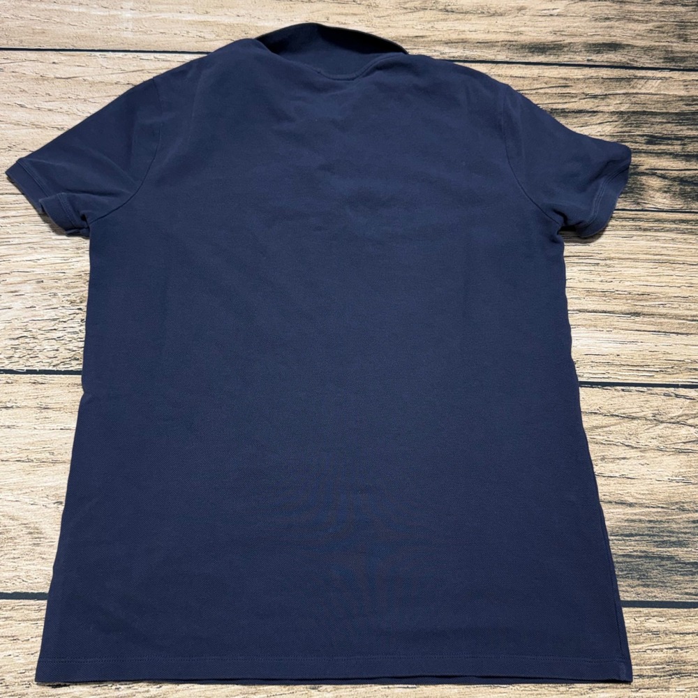 Versace Collection Polo Shirt Navy Blue Medusa Head Embroidered Logo - Picture 4 of 6